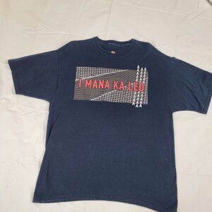 T-Shirt Blk XL "I MANA KA LEO" "Hawaiian Voice Hawaiian Vote" Fruit Loom Lofteez